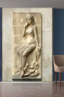 Beautiful Sitting Lady Mural Wallpaper