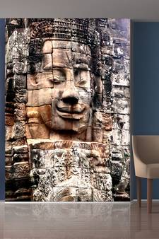 Stones Wall and Statue Mural Wallpaper