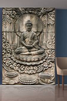 Meditating Buddha Mural Wallpaper