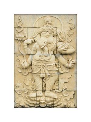 White Lord Ganesha Mural Wallpaper 2