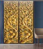 Golden Flowers and Leaves Mural Wallpaper