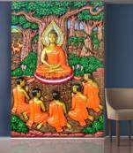 Meditating Buddha and Companions Mural Wallpaper