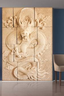White Angry Dragon Mural Wallpaper