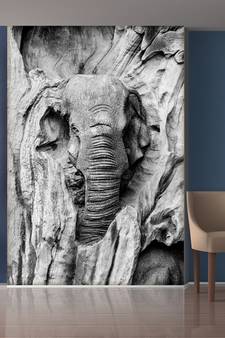 elephand Head and Stones Mural Wallpaper