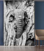 elephand Head and Stones Mural Wallpaper