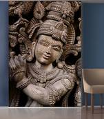 White Smiling Statue Mural Wallpaper