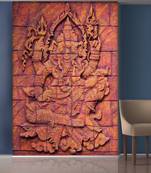 red Stones Wall and Lord Ganesha Mural Wallpaper