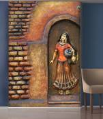 red Bricks and Village Women Mural Wallpaper