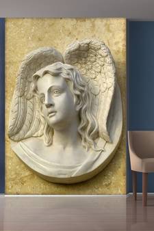 White Angel face Mural Wallpaper