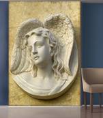 White Angel face Mural Wallpaper