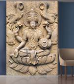 Sitting Lady on Lotus and Elephant Mural Wallpaper