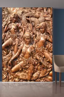 Multiple Ladys Statues Mural Wallpaper