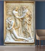 White Two Man and Jesus Mural Wallpaper