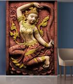 Brown Sitting Lady Mural Wallpaper