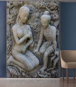 Grey Trees and Sitting Ladys Mural Wallpaper