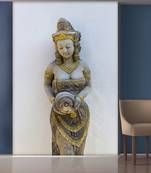 Grey Standing Lady with poat Mural Wallpaper