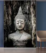 Grey Meditating Buddha Mural Wallpaper