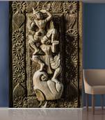 Gloden Flowers and Dancing Lady Mural Wallpaper