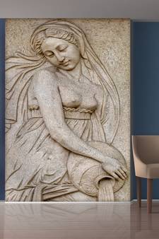White Beautiful Lady Mural Wallpaper