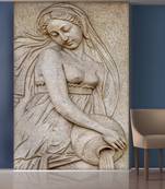 White Beautiful Lady Mural Wallpaper