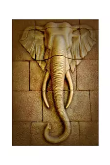 Golden Stones and Elephant Head Mural Wallpaper