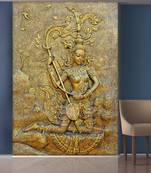 Golden Lady Playing The Sitar Mural Wallpaper