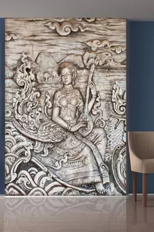 White Beautiful Lady Mural Wallpaper