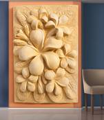 White Flowers and Leaves Mural Wallpaper