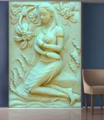 White Lady and Flowers Mural Wallpaper