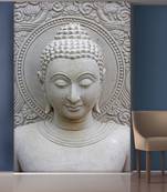 White Buddha face Mural Wallpaper