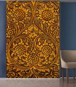 Golden Flowers and Leaves Mural Wallpaper