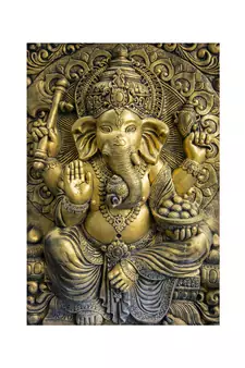 Golden Ganesha Mural Wallpaper