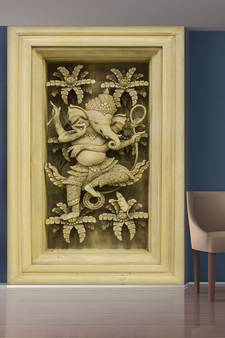 White Flowers and Ganesha Wallpaper