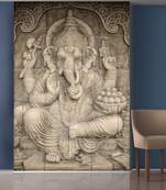 Whie Stones and Lord Ganesha Mural Wallpaper