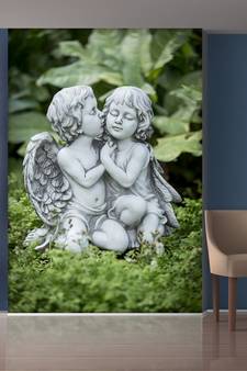 Two Angels Baby Sitting Mural Wallpaper