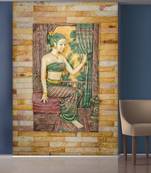 Sitting Lady Mural Wallpaper