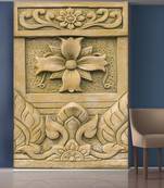 Brown Flowers and Leaves Mural Wallpaper