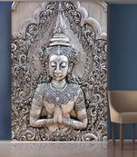 Silver Praying Hand Man Mural Wallpaper