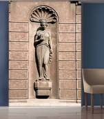 Pink Bricks and Standing Lady Statue Mural Wallpaper