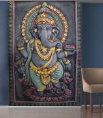 Grey Lord Ganesha Mural Wallpaper