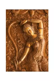 Golden Dancing Women Mural Wallpaper