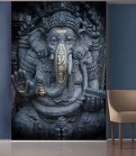 Grey Lord Ganesha Mural Wallpaper