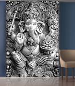 Silver Lord Ganesha Mural Wallpaper