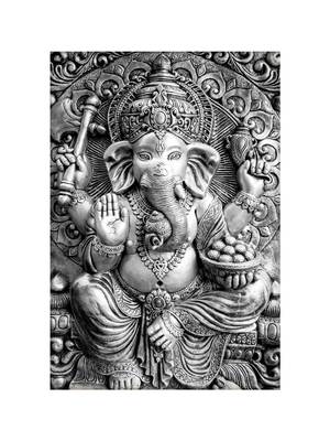 Silver Lord Ganesha Mural Wallpaper 2