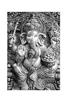 Silver Lord Ganesha Mural Wallpaper