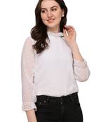 White plain polyester crop-tops