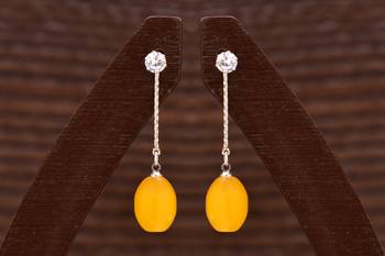 Varso Jewells Glamorous Drop Earrings with Yellow Crystal for Women ER21704Yel 1