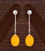 Varso Jewells Glamorous Drop Earrings with Yellow Crystal for Women ER21704Yel
