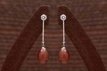Varso Jewells Glamorous Drop Earrings with Brown Crystal for Women ER21704Bro 1