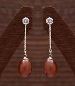 Varso Jewells Glamorous Drop Earrings with Brown Crystal for Women ER21704Bro